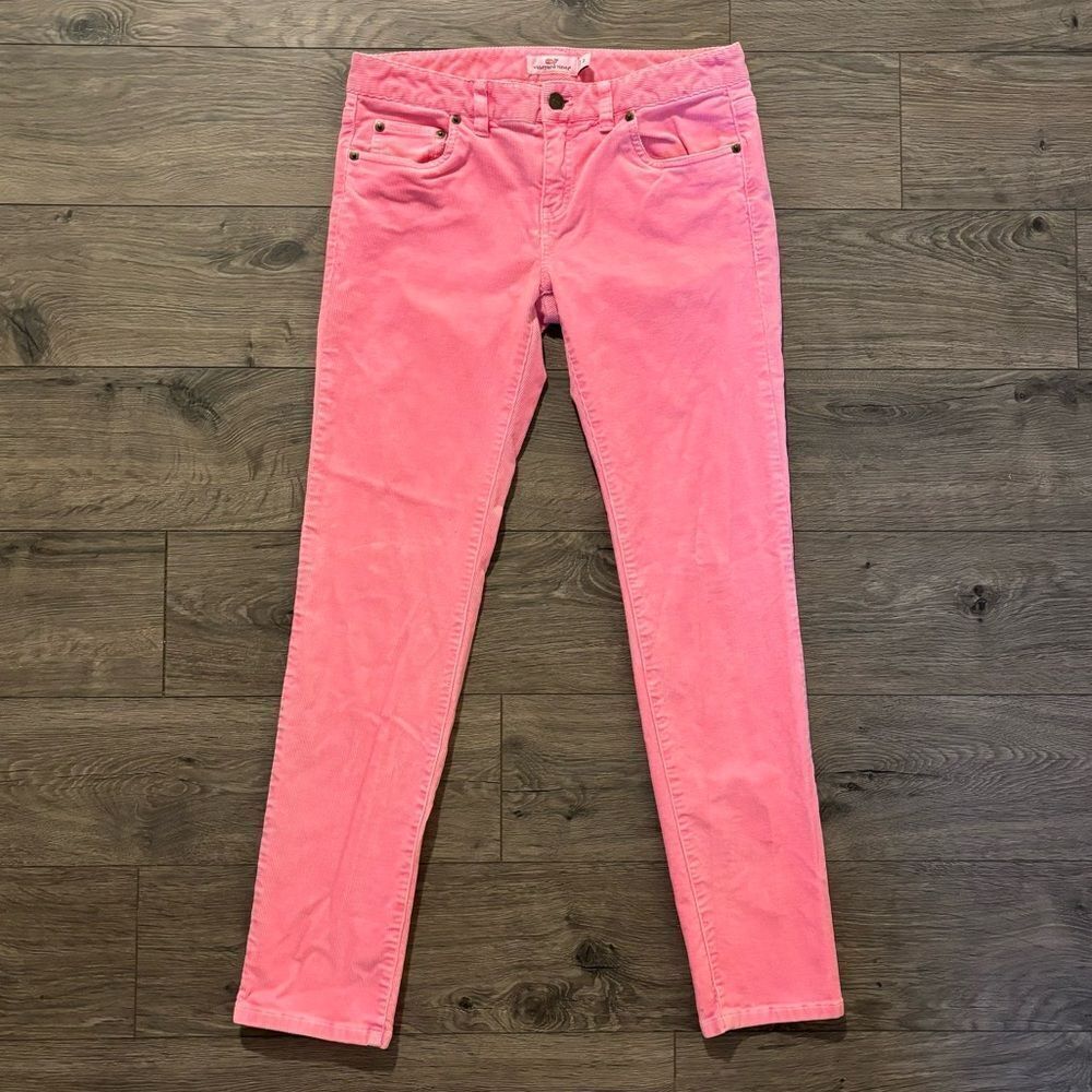 Vineyard‎ Vines 5 Pocket Solid Pink Corduroy Skinny Pants Womens Size 2